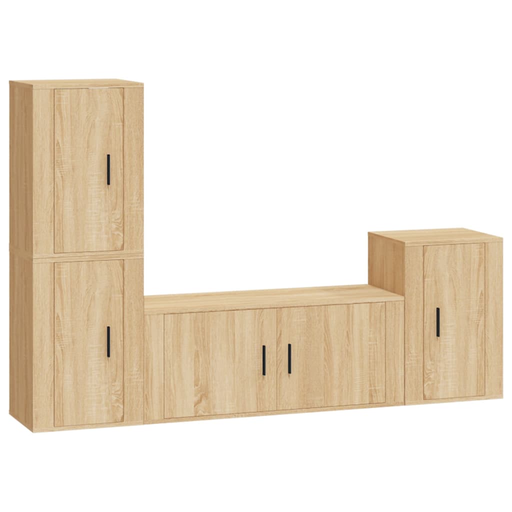 4-tlg. TV-Schrank-Set Sonoma-Eiche Holzwerkstoff