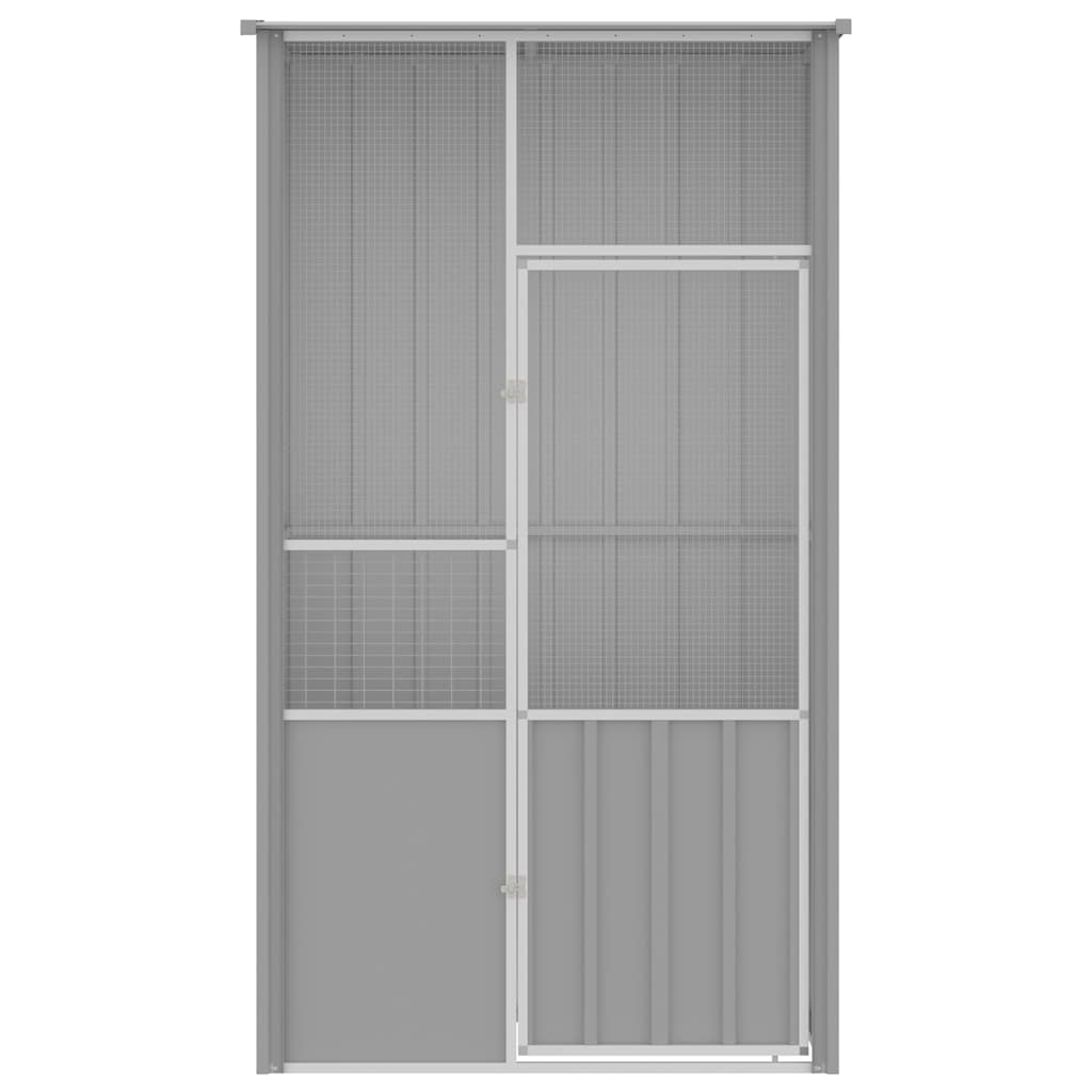 Voliere Grau 115x78x200 cm Verzinkter Stahl