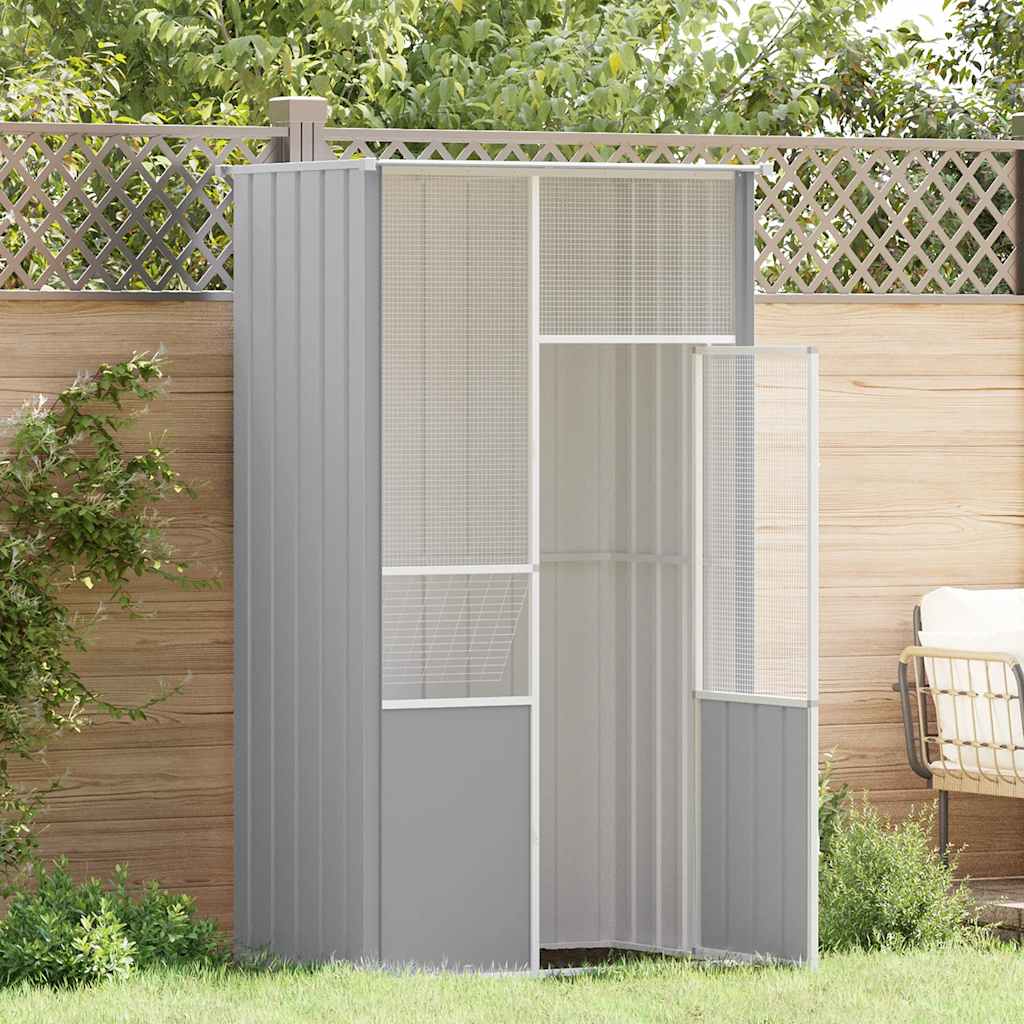 Voliere Grau 115x78x200 cm Verzinkter Stahl