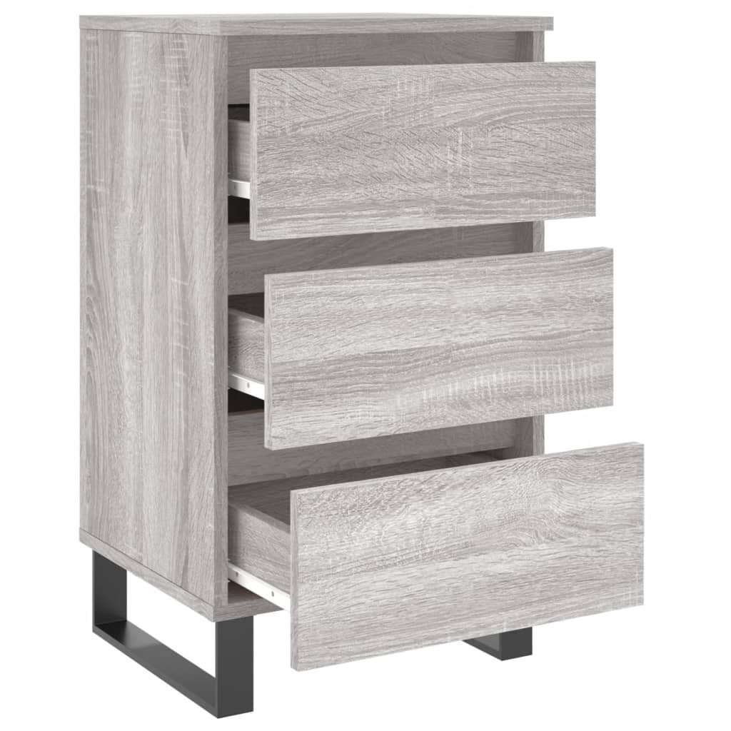 Nachttische 2 Stk. Grau Sonoma 40x35x69 cm Holzwerkstoff