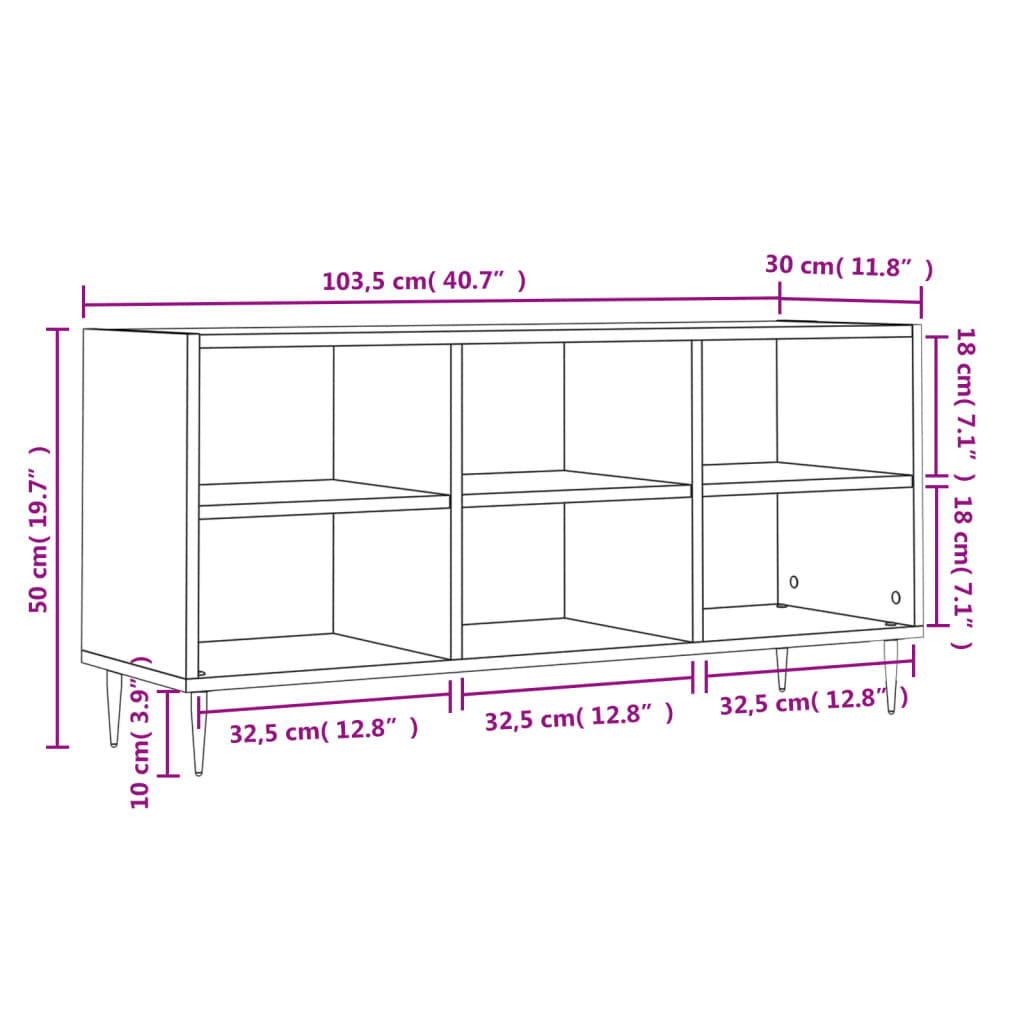 TV-Schrank Weiß 103,5x30x50 cm Holzwerkstoff