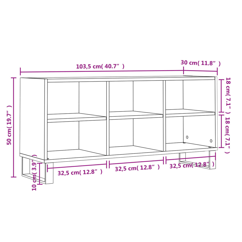 TV-Schrank Sonoma-Eiche 103,5x30x50 cm Holzwerkstoff