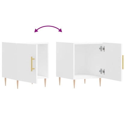 Nachttisch Weiß 40x40x50 cm Holzwerkstoff