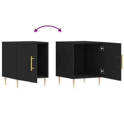 Nachttisch Schwarz 40x40x50 cm Holzwerkstoff