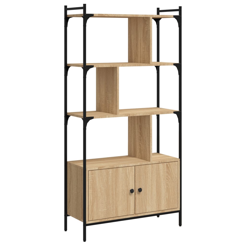 Bücherregal mit Türen Sonoma-Eiche 76,5 x 30 x 154,5 cm Holzwerkstoff
