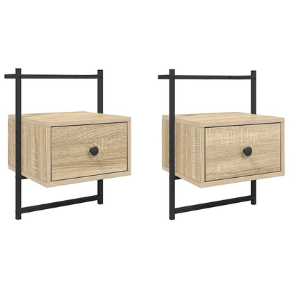 Wand-Nachttische 2 Stk. Sonoma-Eiche 35x30x51 cm Holzwerkstoff