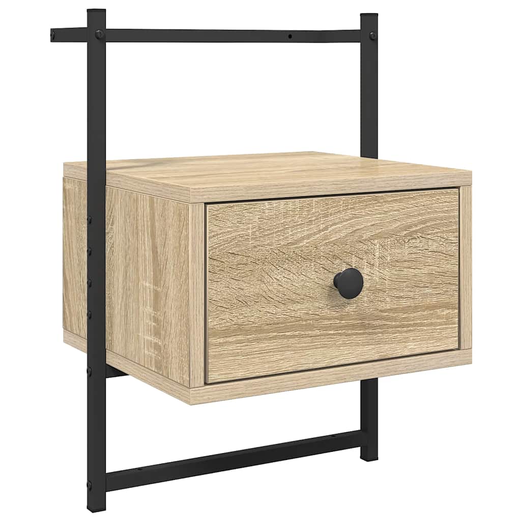 Wand-Nachttische 2 Stk. Sonoma-Eiche 35x30x51 cm Holzwerkstoff