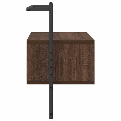 Wand-Nachttisch Braun Eiche 35x30x51 cm Holzwerkstoff