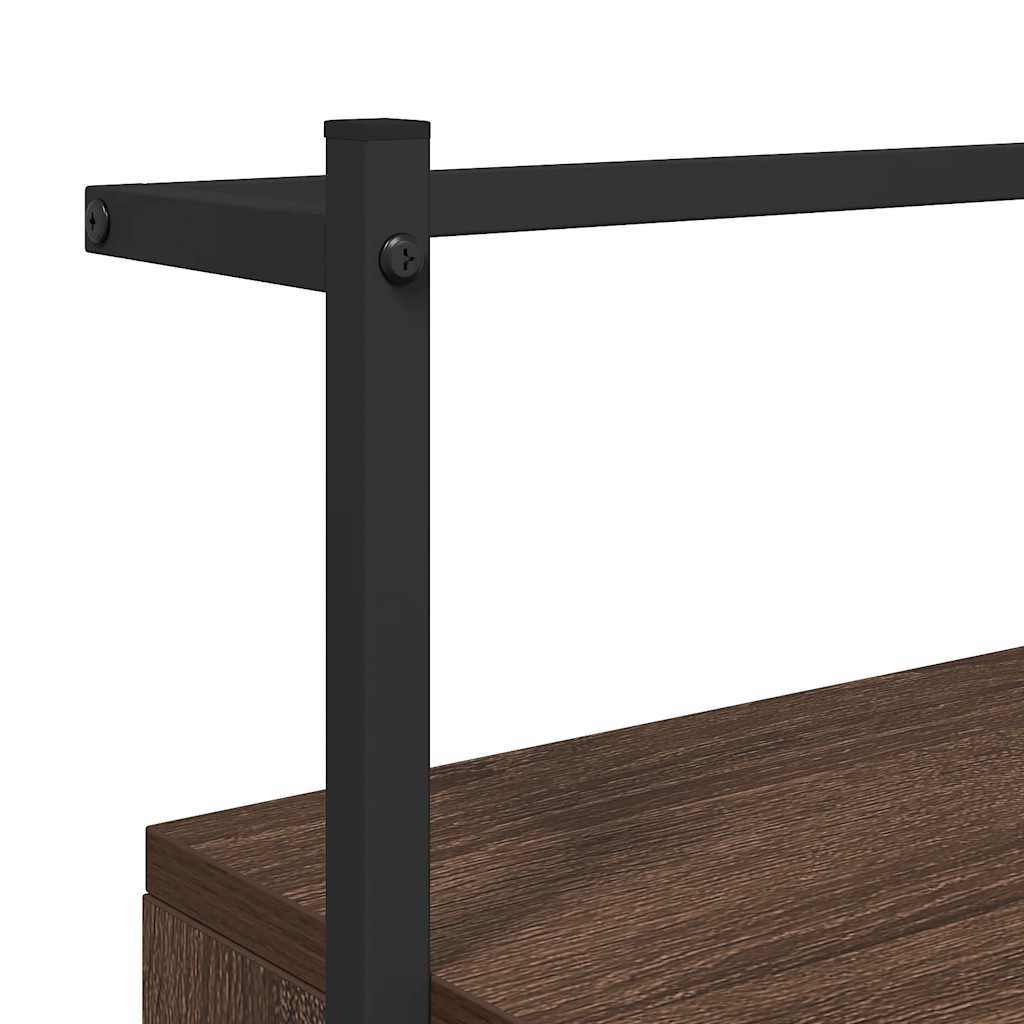 Wand-Nachttisch Braun Eiche 35x30x51 cm Holzwerkstoff