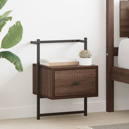 Wand-Nachttisch Braun Eiche 35x30x51 cm Holzwerkstoff