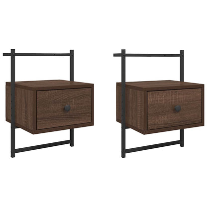 Wand-Nachttische 2 Stk. Braun Eiche 35x30x51 cm Holzwerkstoff