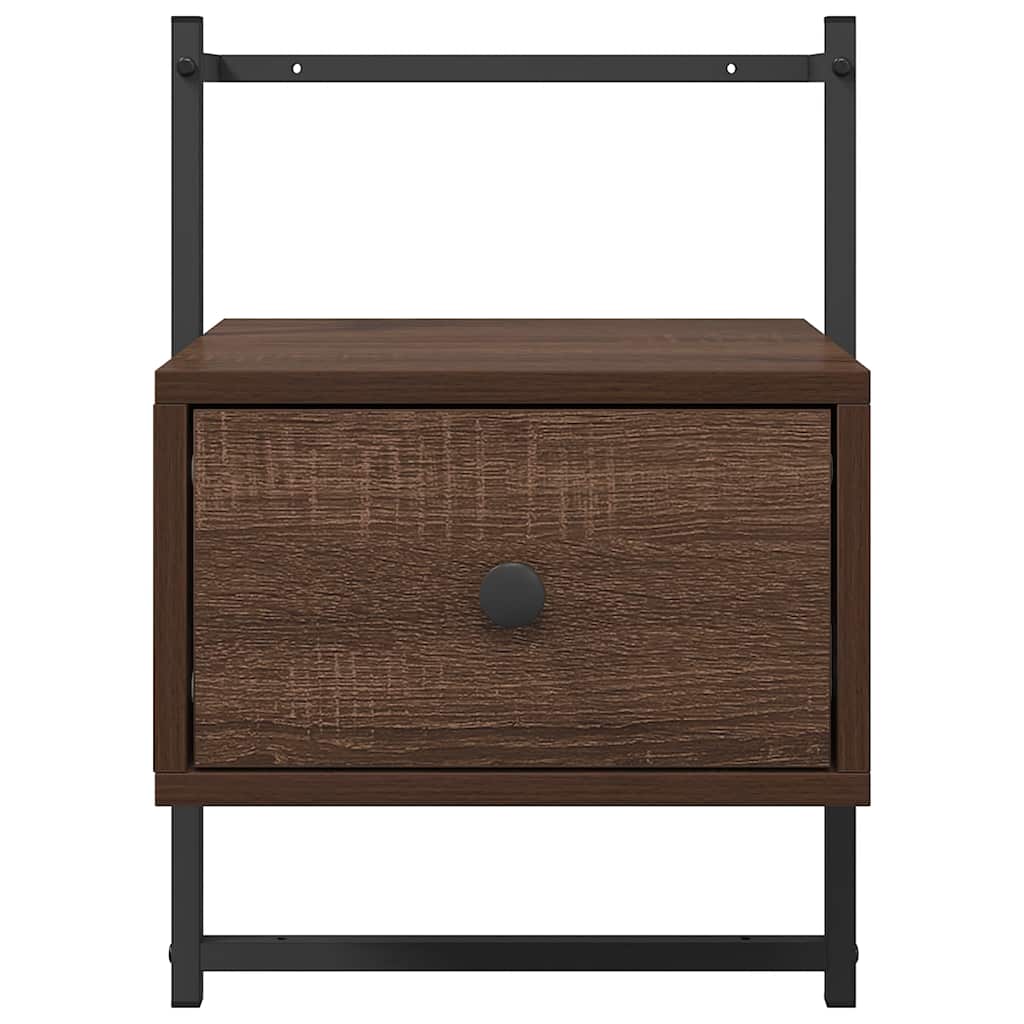 Wand-Nachttische 2 Stk. Braun Eiche 35x30x51 cm Holzwerkstoff