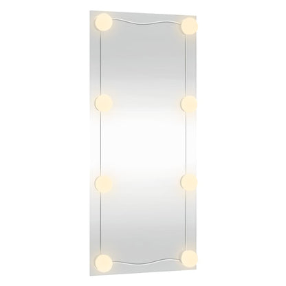 Wandspiegel mit LED-Leuchten 30x80 cm Glas Rechteckig