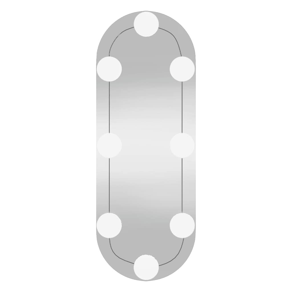Wandspiegel mit LED-Leuchten 15x40 cm Glas Oval