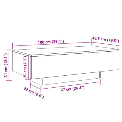 Couchtisch Betongrau 100x49,5x31 cm Holzwerkstoff