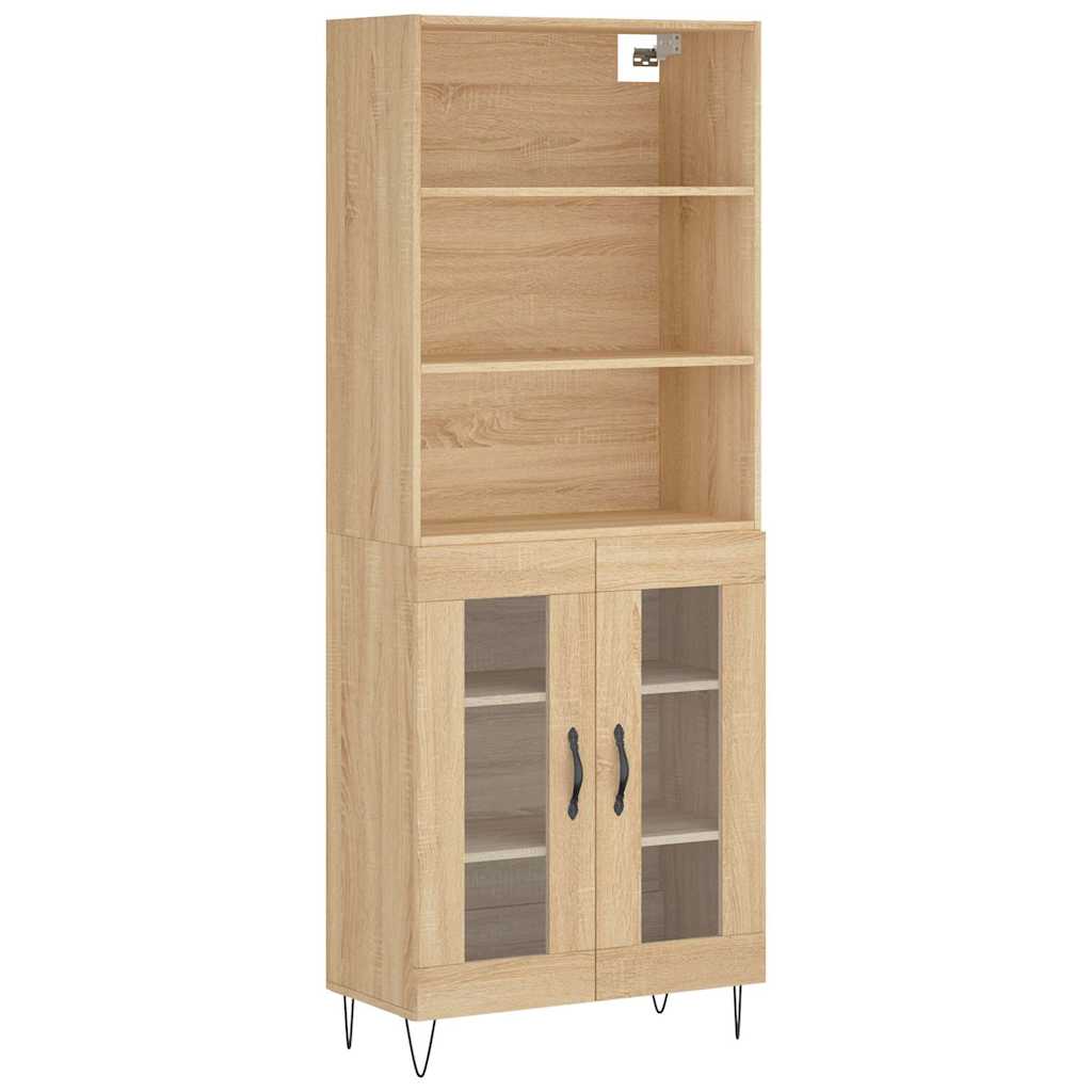 Highboard Sonoma-Eiche 69,5x34x180 cm Holzwerkstoff