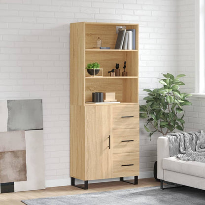 Highboard Sonoma-Eiche 69,5x34x180 cm Holzwerkstoff