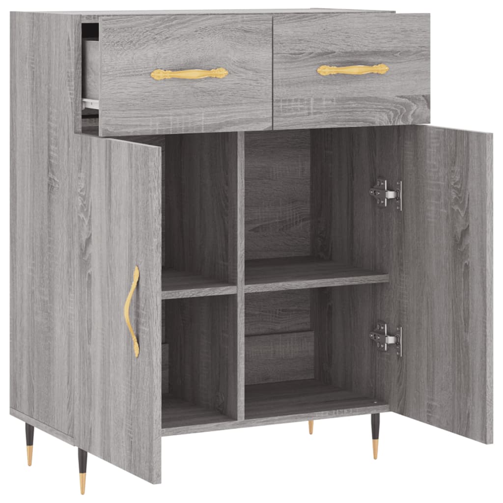 Sideboard Grau Sonoma 69,5x34x90 cm Holzwerkstoff