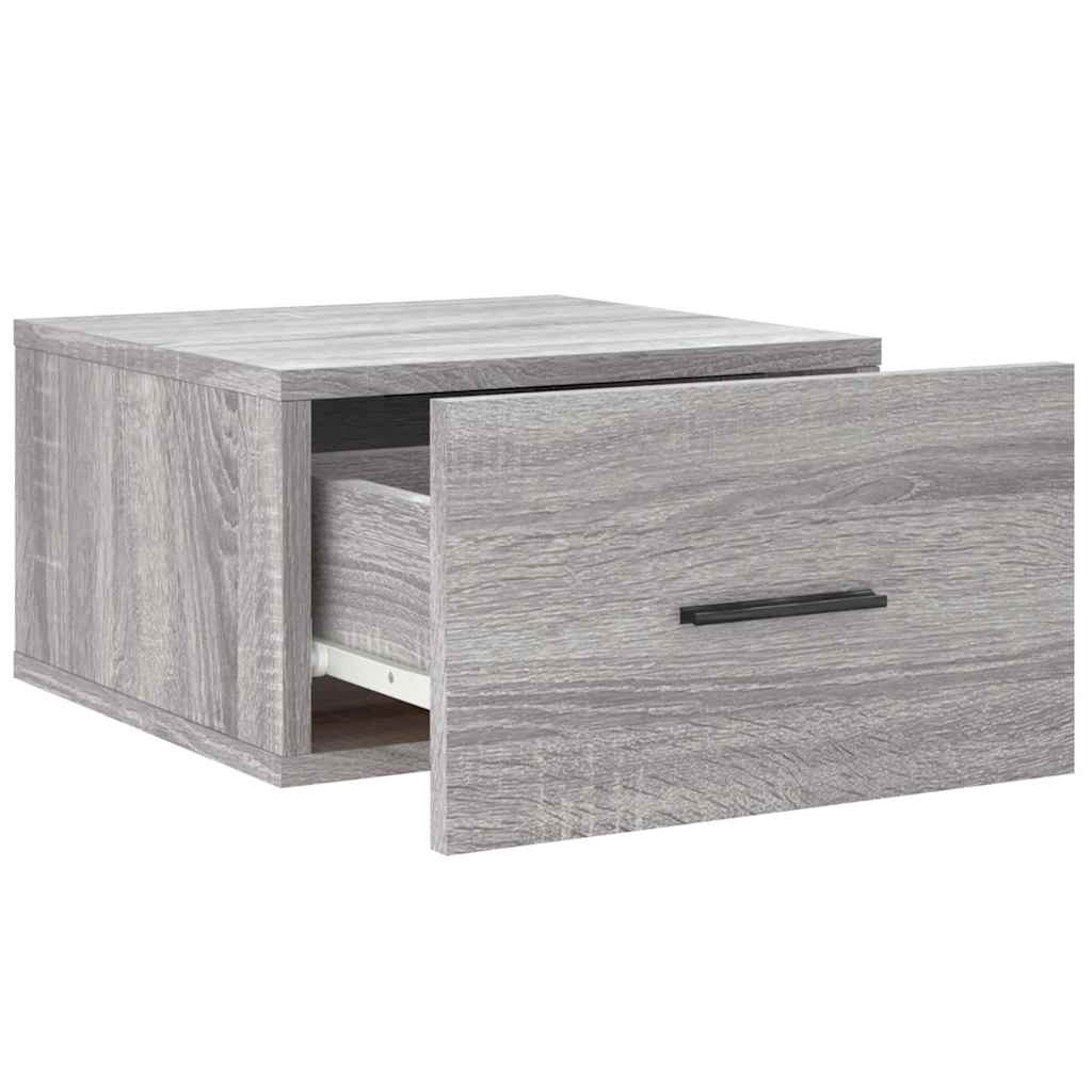 Wand-Nachttische 2 Stk. Grau Sonoma 35x35x20 cm