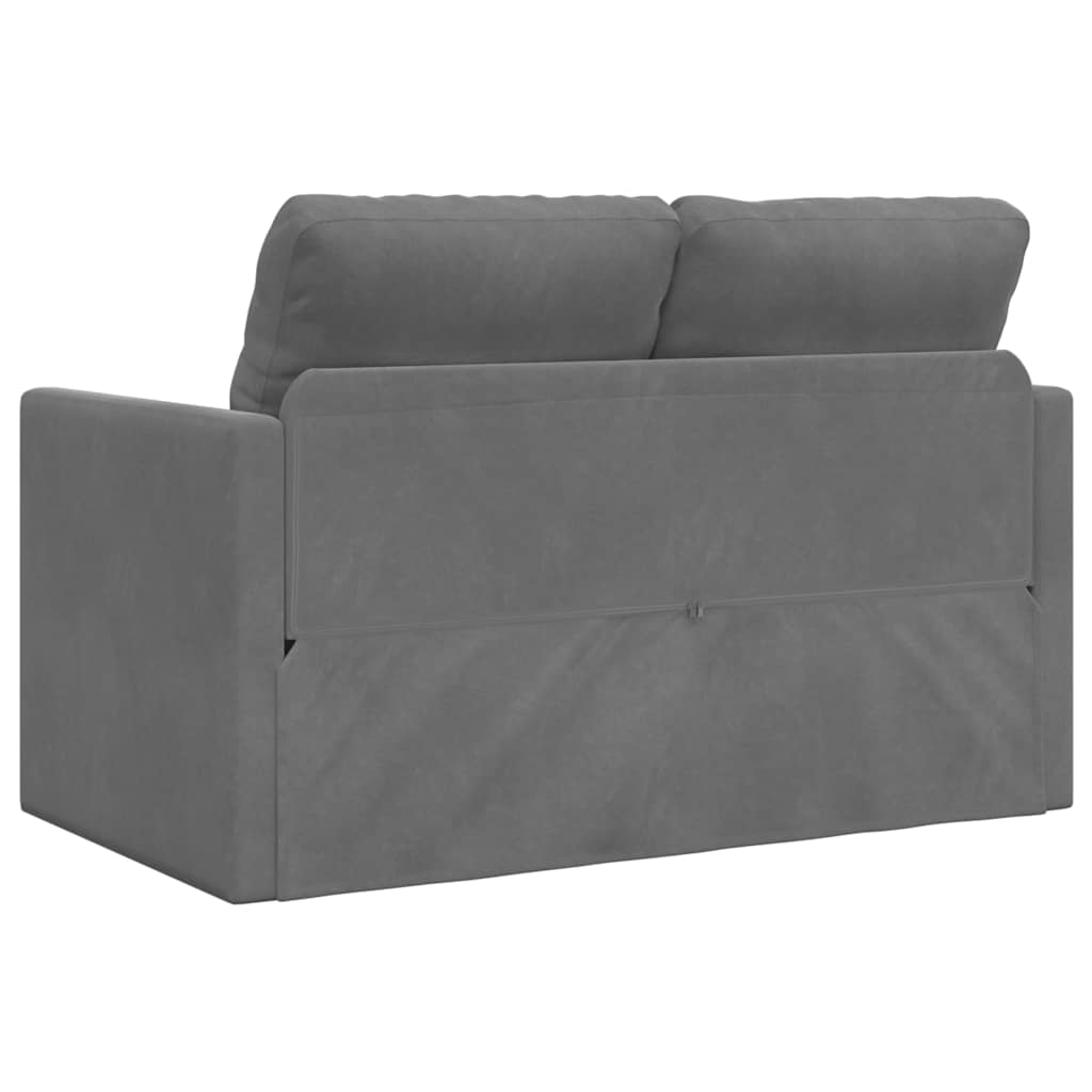 Bodensofa mit Schlaffunktion Dunkelgrau 122x204x55 cm Samt