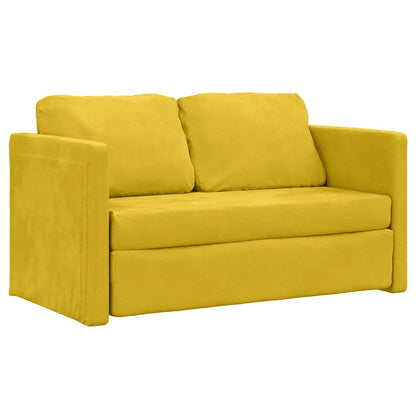 Bodensofa mit Schlaffunktion Dunkelgelb 122x204x55 cm Samt