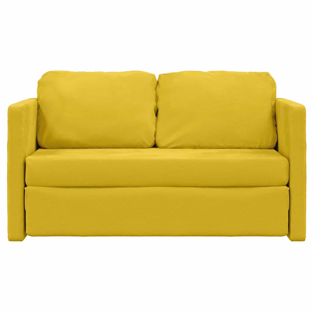 Bodensofa mit Schlaffunktion Dunkelgelb 122x204x55 cm Samt