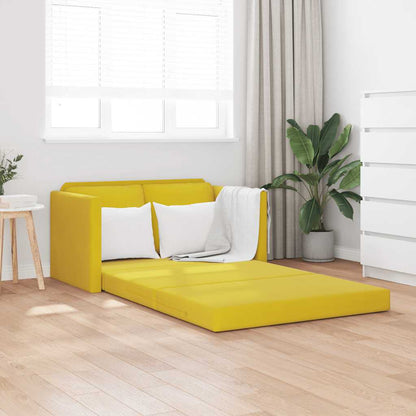 Bodensofa mit Schlaffunktion Dunkelgelb 122x204x55 cm Samt