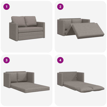 Bodensofa mit Schlaffunktion Taupe 112x174x55 cm Stoff