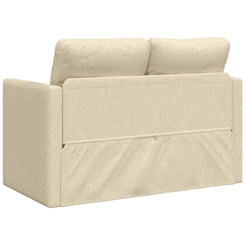 Bodensofa mit Schlaffunktion Creme 112x174x55 cm Stoff
