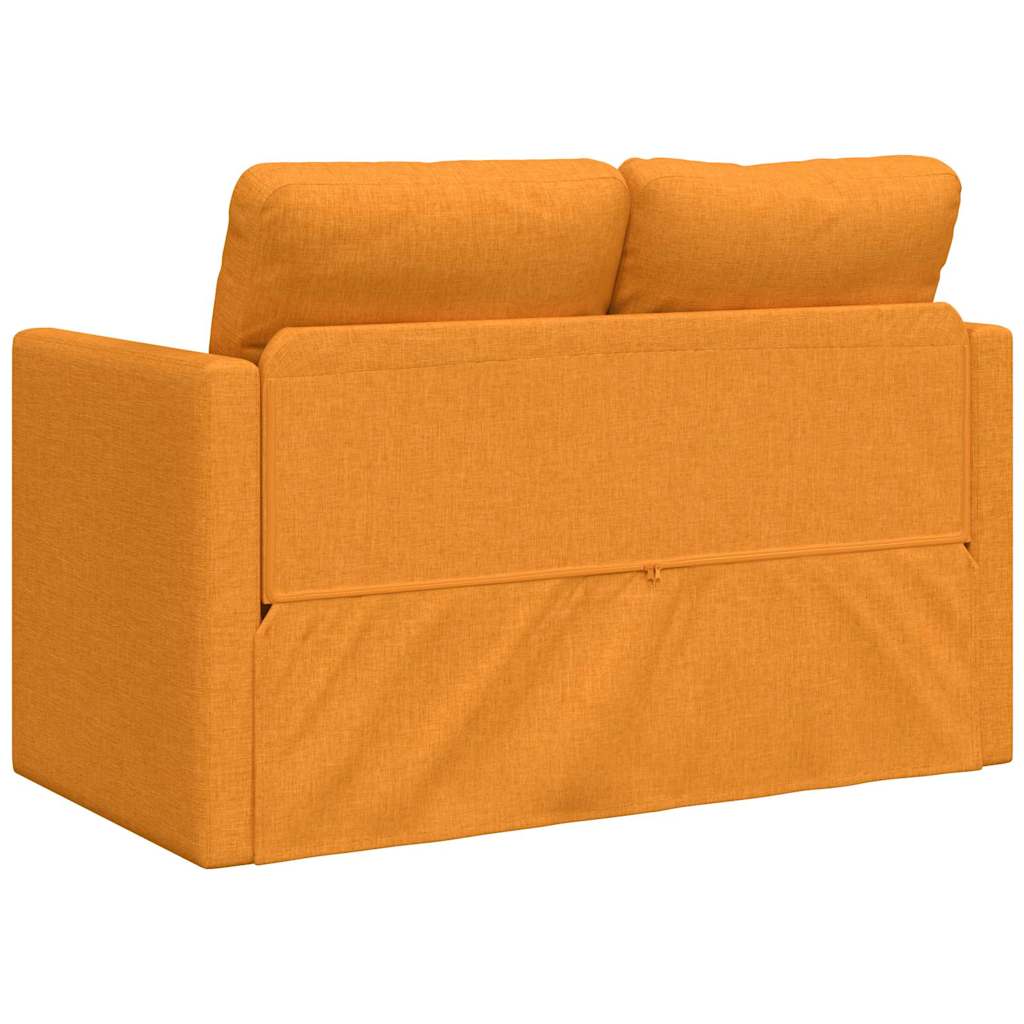 Bodensofa mit Schlaffunktion Dunkelgelb 112x174x55 cm Stoff