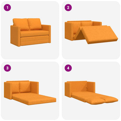 Bodensofa mit Schlaffunktion Dunkelgelb 112x174x55 cm Stoff