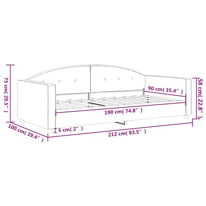 Tagesbett Dunkelgrau 90x190 cm Samt