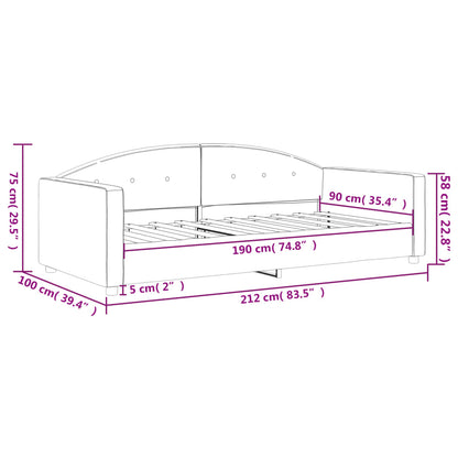Tagesbett Schwarz 90x190 cm Samt