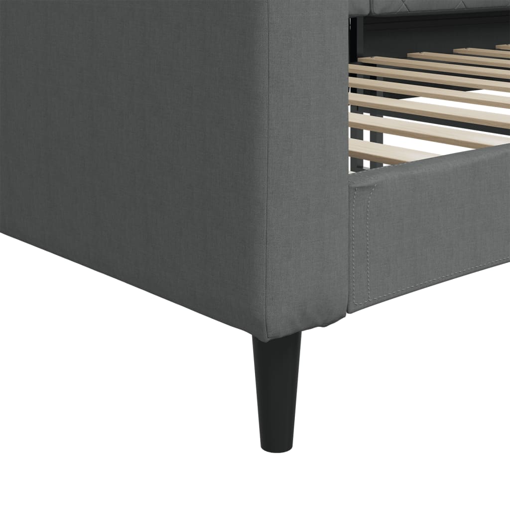 Tagesbett Dunkelgrau 90x200 cm Stoff