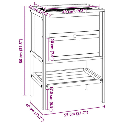 Hamsterkäfig 55 x 40 x 80 cm Massivholz Tanne