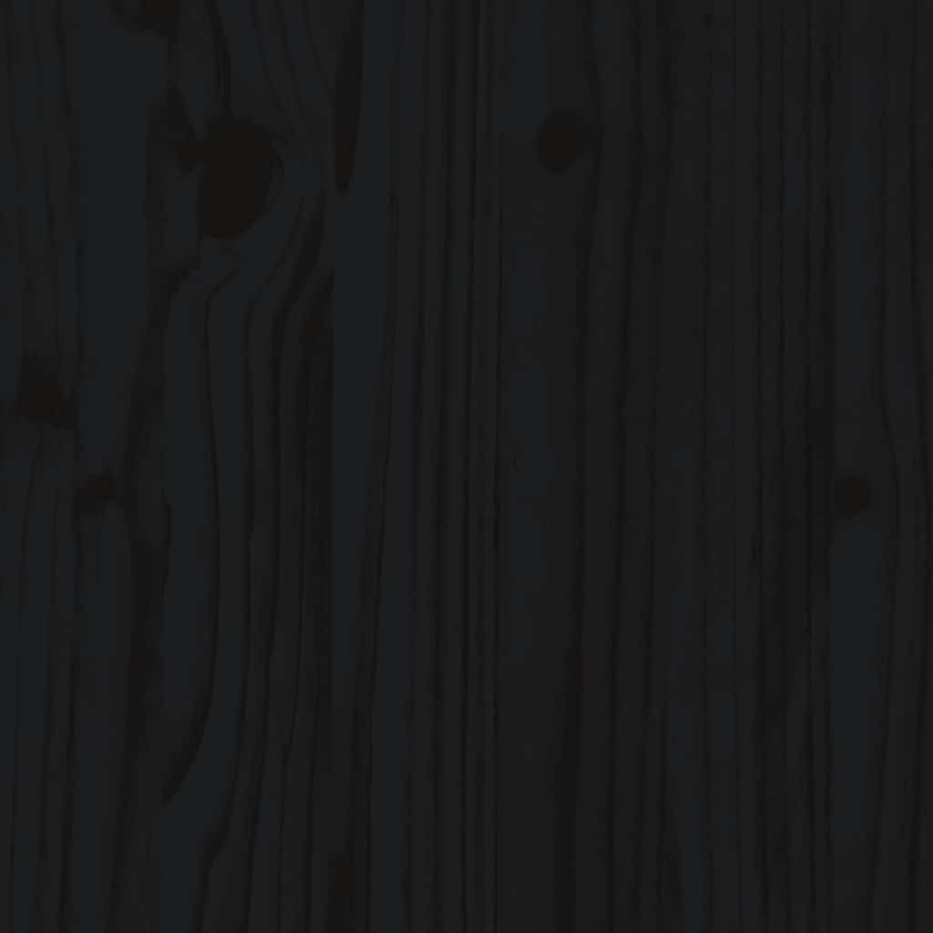 Massivholzbett mit Kopfteil Schwarz