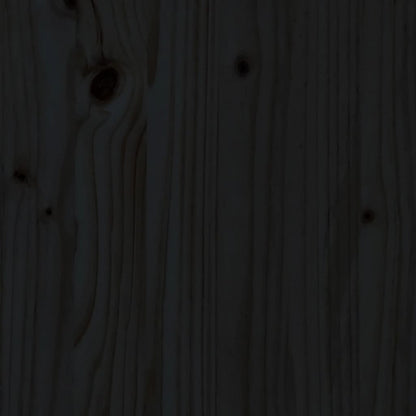 Massivholzbett mit Kopfteil Schwarz