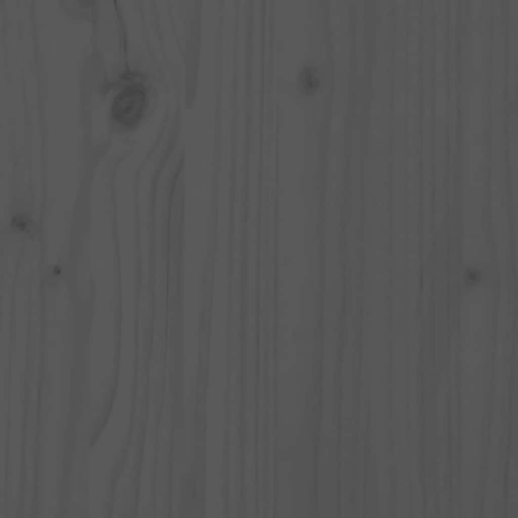 Massivholzbett mit Kopfteil Grau 200x200 cm