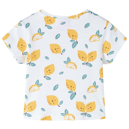 Kinder-T-Shirt mit Bindesaum Ecru 104