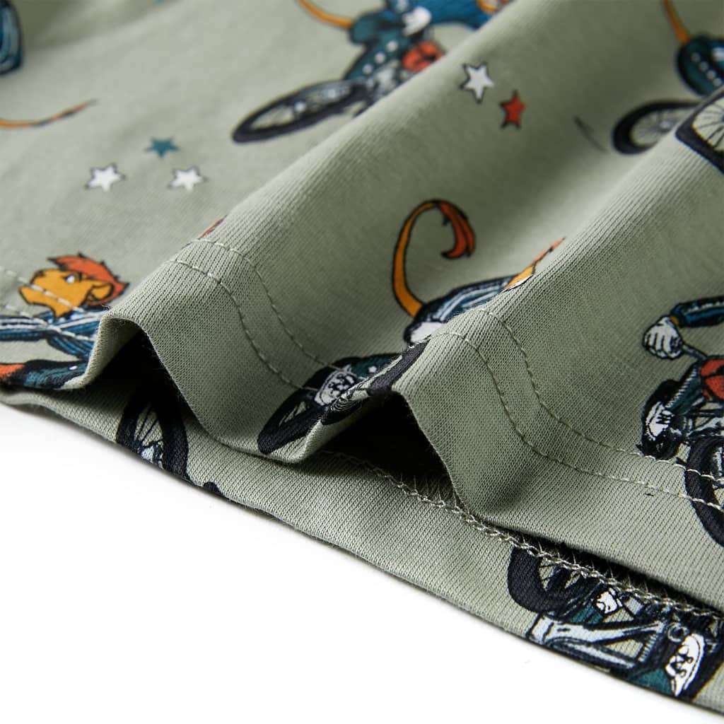 Kinderpyjama mit Kurzen Ärmeln Hellkhaki 92