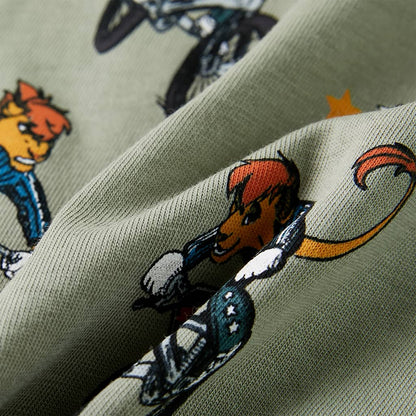 Kinderpyjama mit Kurzen Ärmeln Hellkhaki 104