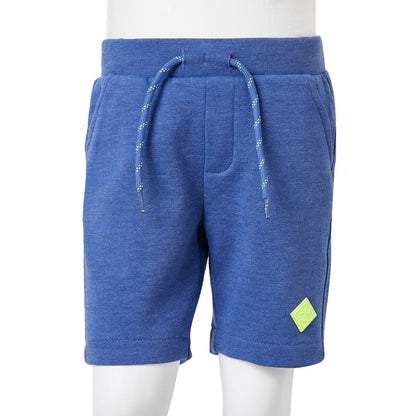 Kindershorts mit Kordelzug Blau Melange 128