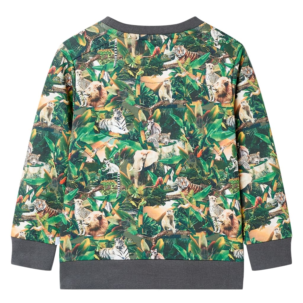 Kinder-Sweatshirt Dschungel-Motiv 128