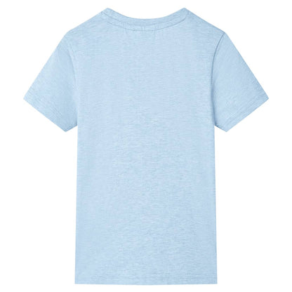 Kinder-T-Shirt Hellblau Melange 140