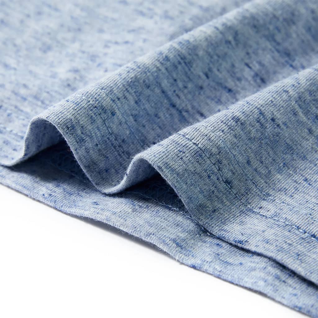 Kinder-Kurzarmshirt Blau Melange 116