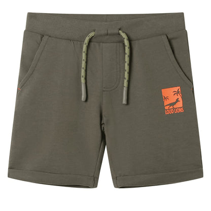 Kindershorts mit Kordelzug Dunkles Khaki 128