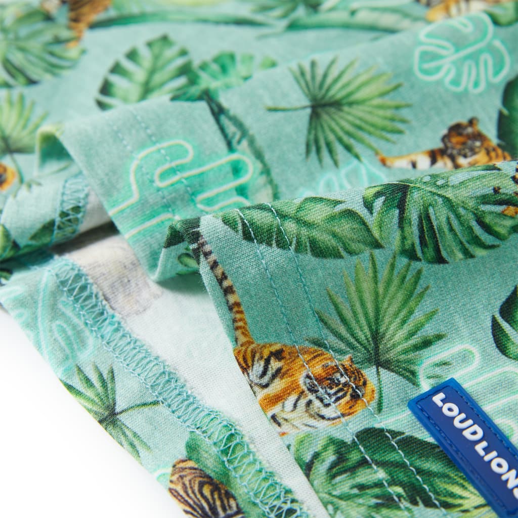 Kinder-T-Shirt Hellgrün Melange 128