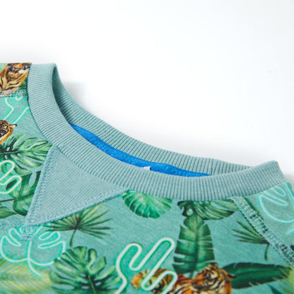 Kinder-Sweatshirt Hellgrün Melange 140