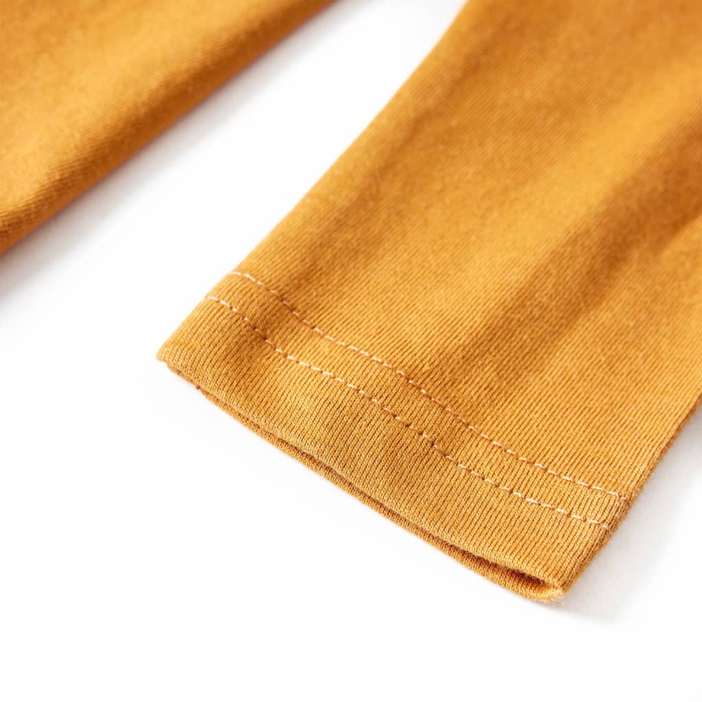 Kinder-Langarmshirt Dunkles Ocker 128