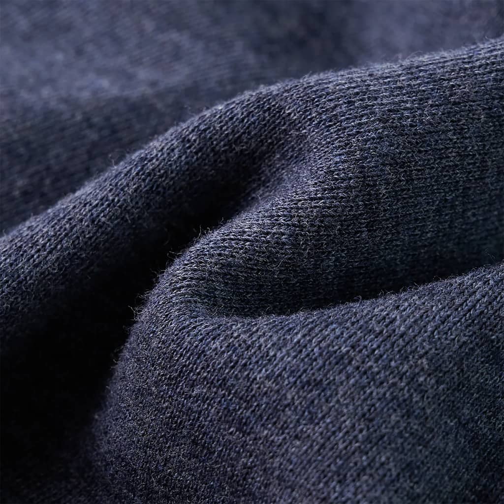 Kinder-Kapuzenpullover mit Reißverschluss Dunkelblau Melange 104